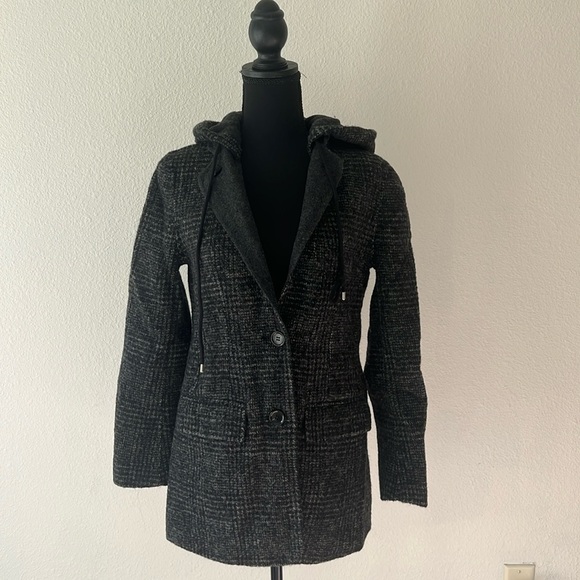 Thakoon Charcoal Wool Blend Hooded Coat style JK03 Size XS - Picture 1 of 6